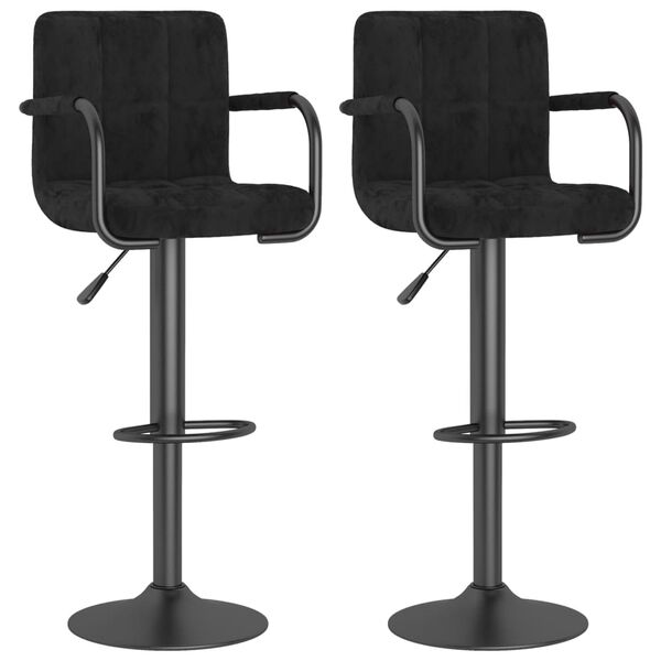 vidaXL Bar Stool Set of 2 Black