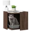 vidaXL Cat Litter Box Enclosure Brown Oak Engineered Wood Compact