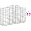 vidaXL Gabion Basket Set of 2 Silver Galvanized iron