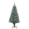 vidaXL Christmas Tree Green and white PVC, Steel, Plastic 7ft