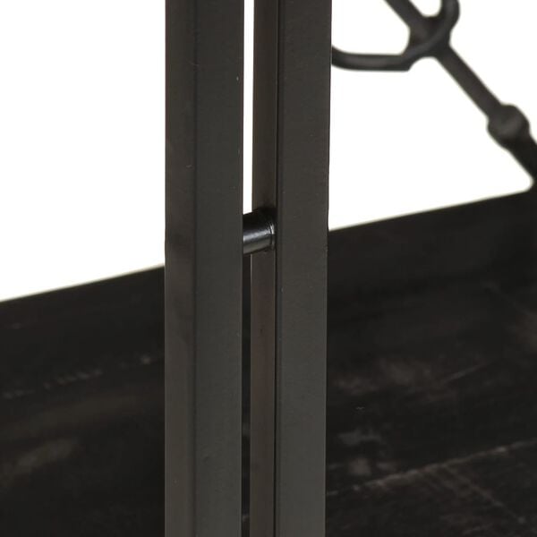 vidaXL Bookcase Black Solid Mango Wood Medium Shelving Bookcase