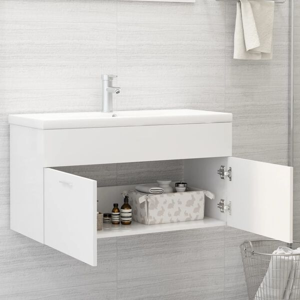 vidaXL Sink Cabinet White Engineered wood Medium Sink Cabinet