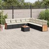 vidaXL Garden Sofa Set Black PE rattan 10 Piece Set