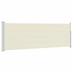 vidaXL Side Awning Cream screen, Gray stand Polyester with PU coating, Iron