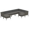 vidaXL Garden Lounge Set Grey PE rattan Large Modular