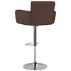 vidaXL Bar Stool Set of 2 Brown Artificial leather, Steel Footrest