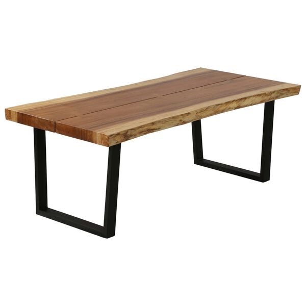 vidaXL Coffee Table Natural wood and black