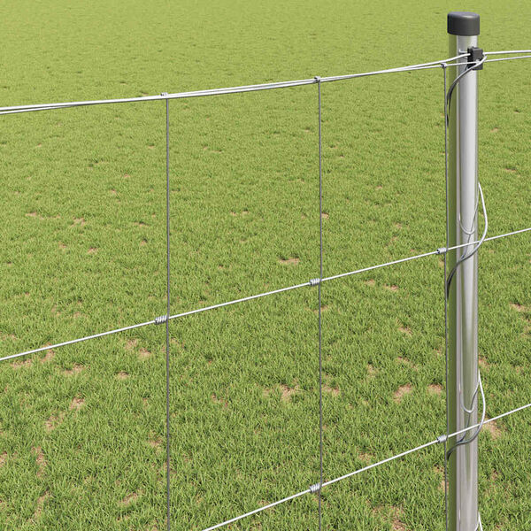 vidaXL Field Fence Gray 59.1" x 393.7" Steel