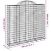 vidaXL Gabion Basket Set of 9 Silver Galvanized iron Large Durable