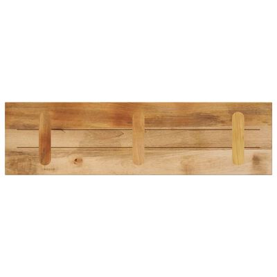 Wooden plank with wooden hooks mounted