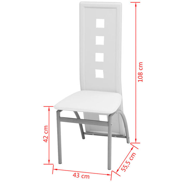 vidaXL Dining Chair Set of 4 White