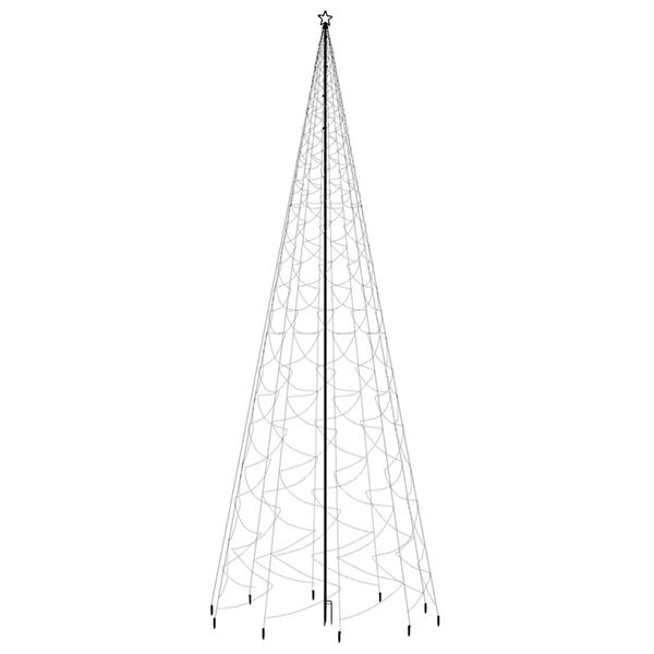vidaXL Christmas Tree With Spike Warm white Powder-coated steel Large