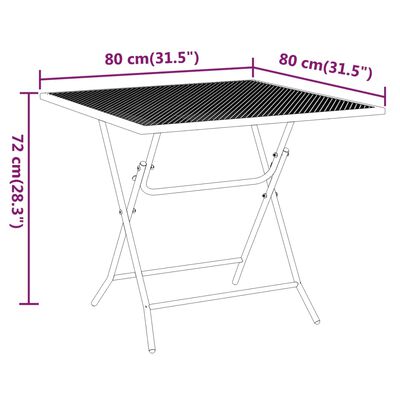 vidaXL 3 Piece Patio Dining Set Expanded Metal Mesh Anthracite