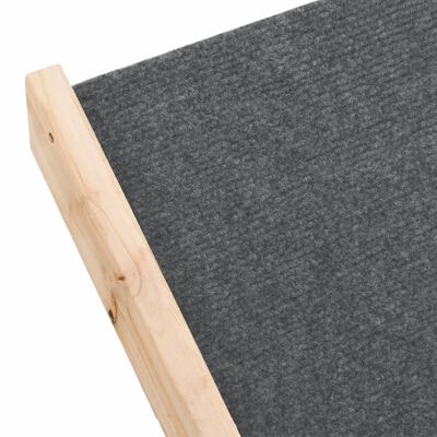 vidaXL Dog Stair Gray 41.3"x18.5" Solid Wood Fir