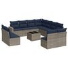 vidaXL 12 Piece Patio Sofa Set with Cushions Gray Poly Rattan