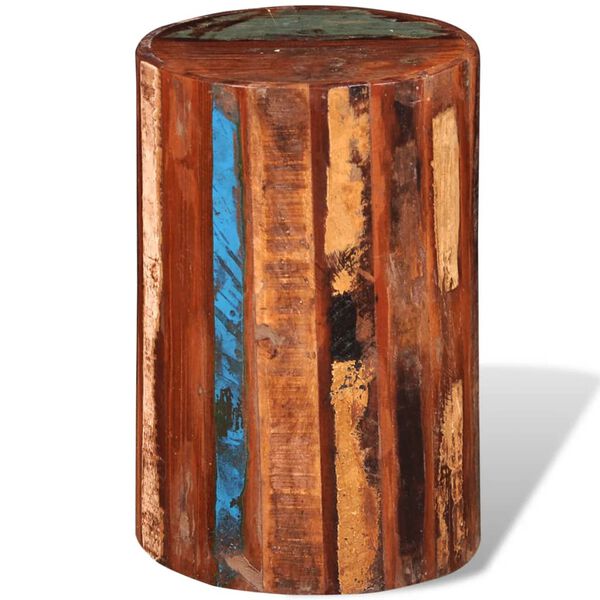 vidaXL Stool Multicolored Reclaimed solid wood 17.7 x 11.8 in Durable