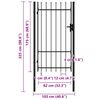 vidaXL Fence Gate Single Door with Spike Top Steel 3.3'x5.7' Black