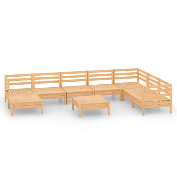 vidaXL 9 Piece Patio Lounge Set Solid Pinewood