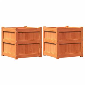 vidaXL Garden Planter Set of 2 Wax Brown Solid pine wood