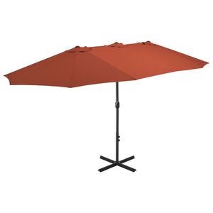 vidaXL Garden Parasol Terracotta Polyester Extra Large