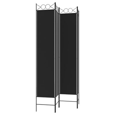 vidaXL 4-Panel Room Divider Black 63"x86.6" Fabric