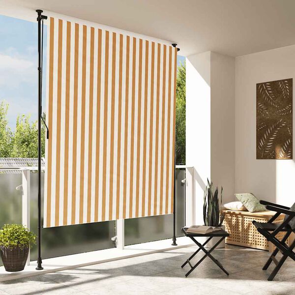 vidaXL Outdoor Roller Blind Orange and White