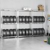 vidaXL 2-Layer Tire Racks 3 pcs Silver 43.3"x15.7"x70.9" Steel