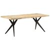 vidaXL Dining Table Natural wood and black