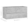 vidaXL Bathroom Furniture Set Concrete Grey Engineered Wood