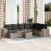vidaXL Garden Sofa Set Grey, Dark Grey, Brown