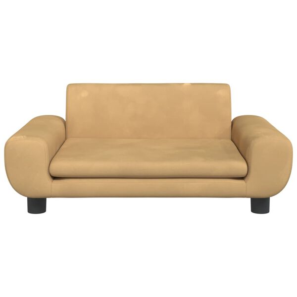 vidaXL Kids Sofa Brown 27.6x17.7x13.0" Velvet