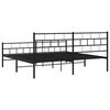 vidaXL Metal Bed Frame Black Powder-Coated Steel Super King
