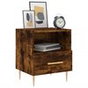 vidaXL Bedside Cabinet Set of 2 Smoked Oak Engineered Wood, Iron Medium
