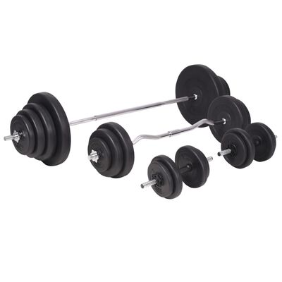 vidaXL Workout Bench with Weight Rack, Barbell and Dumbbell Set 264.6 lb