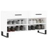 vidaXL Shoe Bench High gloss white Engineered wood, iron