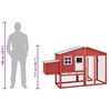 vidaXL Chicken Coop Red and White Solid fir wood, Plywood, Galvanized steel