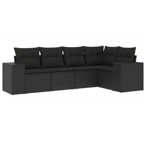 vidaXL Garden Sofa Set Black