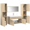 vidaXL Bathroom Furniture Set Sonoma Oak, White Engineered Wood, Ceramic