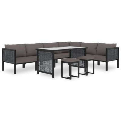 vidaXL Sectional Corner Sofa with Left Armrest Poly Rattan Anthracite