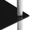 vidaXL Shelf Black Tempered Glass, Stainless Steel 5-Tier Shelf Square
