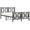 vidaXL Bed Frame Black Powder-Coated Steel Small Double Bed Frame