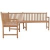 vidaXL Corner Bench Natural Teak Teak wood Large Durable Corner Bench