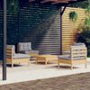 vidaXL Garden Lounge Set Grey Solid pinewood, fabric (100% polyester)
