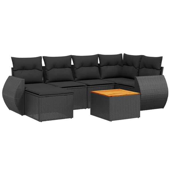 vidaXL Garden Sofa Set Black