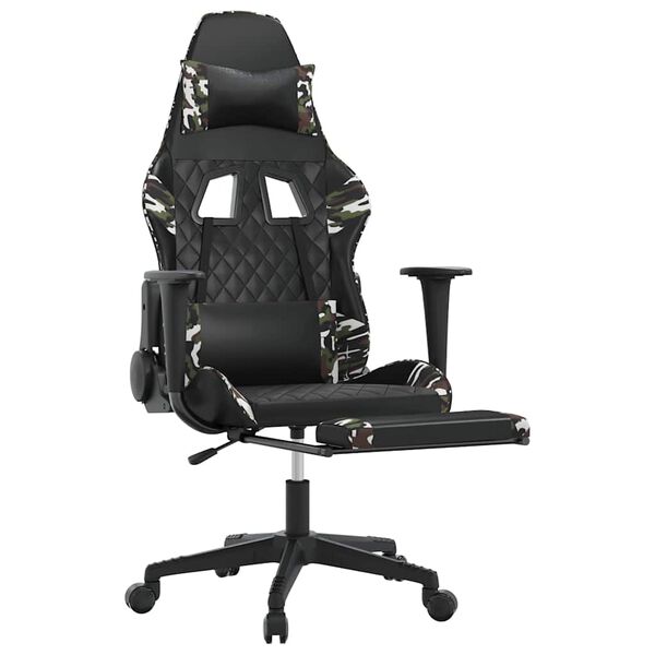 vidaXL Gaming Chair Black and Camouflage