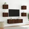 vidaXL TV Wall Unit Brown Oak Engineered Wood Medium TV Wall Unit