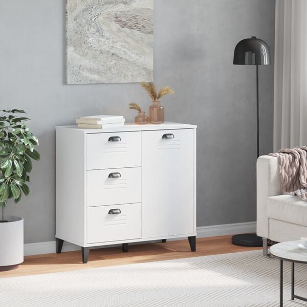 vidaXL Storage Cabinet White Engineered Wood 31.5 in x 15.7 in x 31.5 in