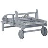 vidaXL Sunlounger Grey Acacia wood, Polyester Single