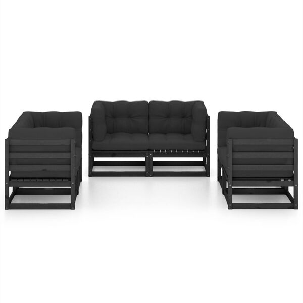 vidaXL Garden Lounge Set Black, Anthracite