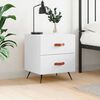 vidaXL Bedside Cabinet White Engineered wood, iron, PU faux leather Medium
